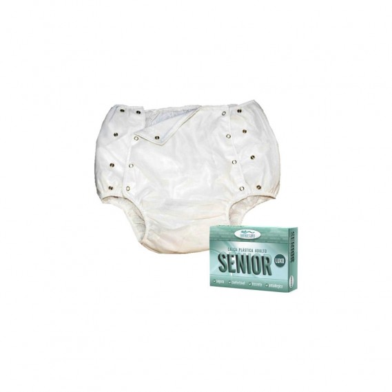 FPCP CALÇA PLASTICA SENIOR COM BOTAO BRANCA P 1